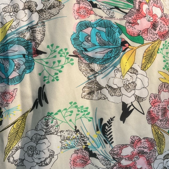 EUC DR2 WATERCOLOR FLORAL CHIFFON DRESS - Picture 8 of 9